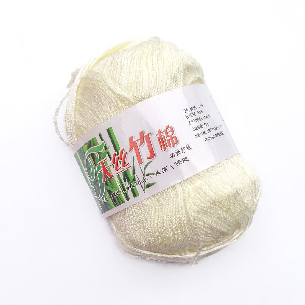 Bamboo Cotton Blend Yarn (70% Bamboo, 30% Cotton) 6ply Lace (50g) - 1 of 2