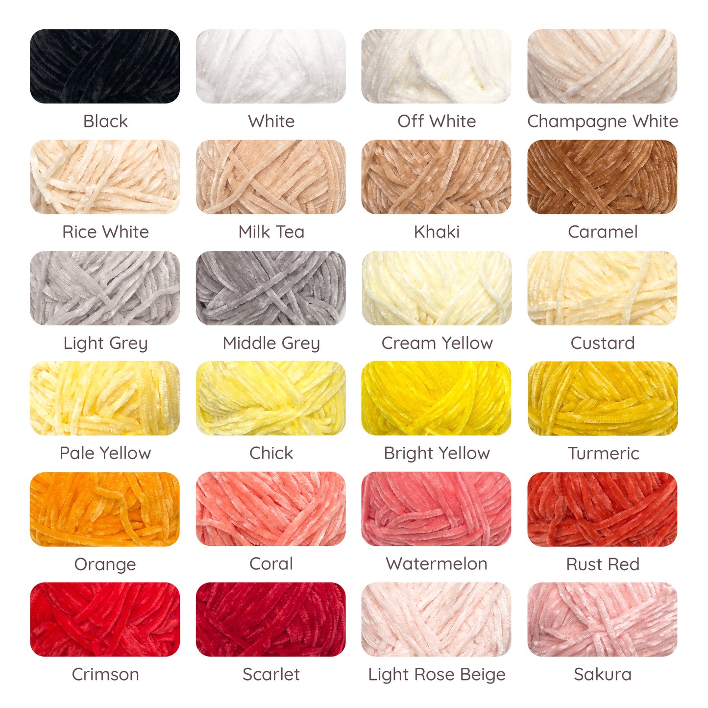 2mm Thin Velvet Chenille Edelweiss No. 2 Yarn 40g (Snow Princess Brand) XRH2