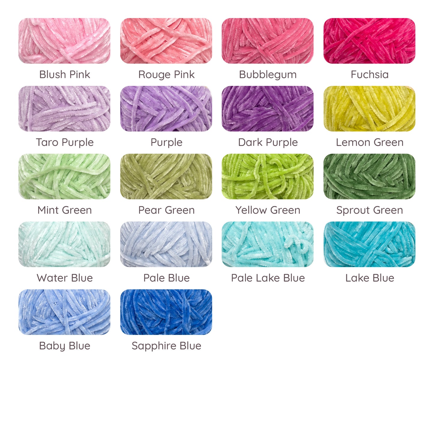 2mm Thin Velvet Chenille Edelweiss No. 2 Yarn 40g (Snow Princess Brand) XRH2
