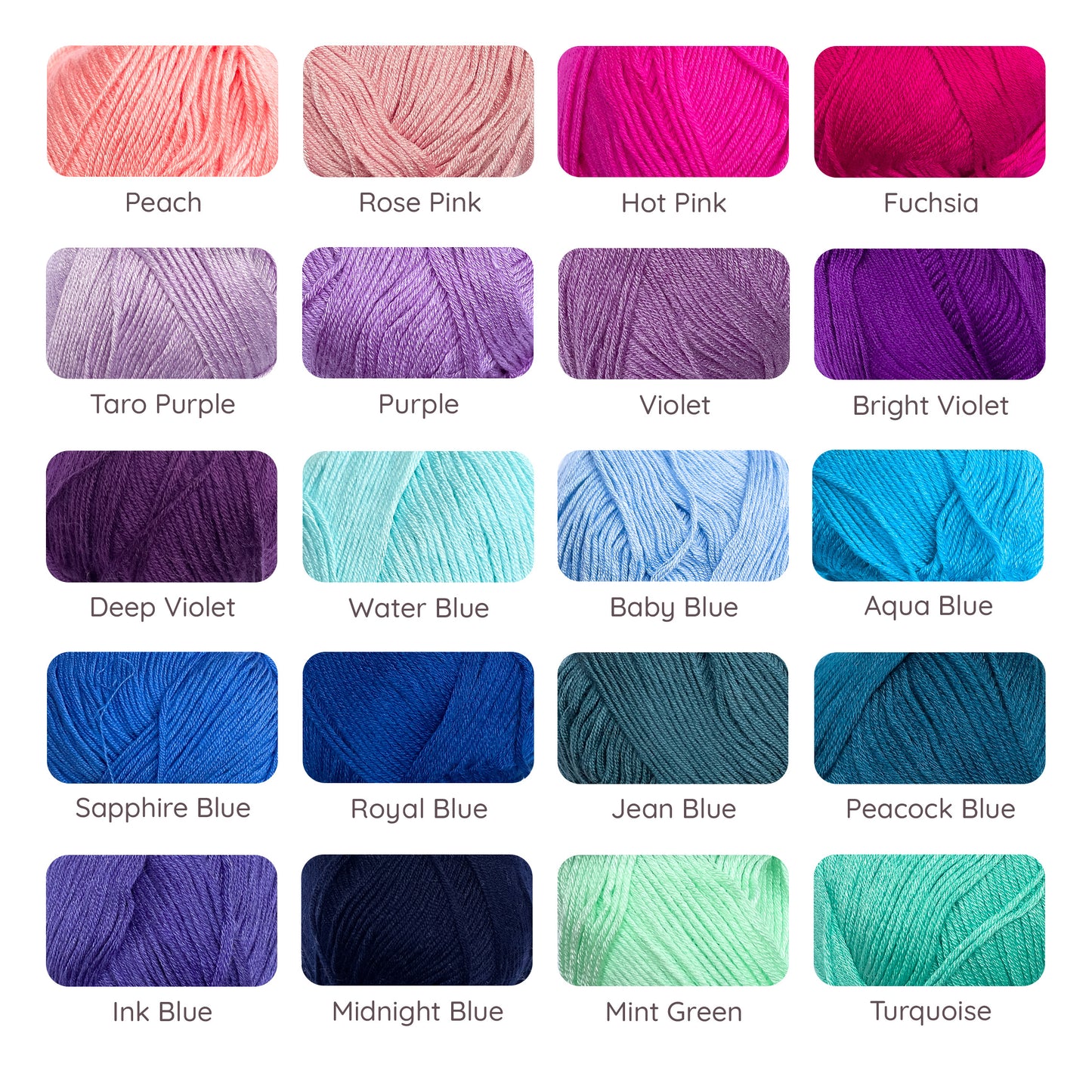 Bamboo Cotton Blend Yarn (70% Bamboo, 30% Cotton) 6ply Lace Multicolor / Variegated (50g) - 2 of 2