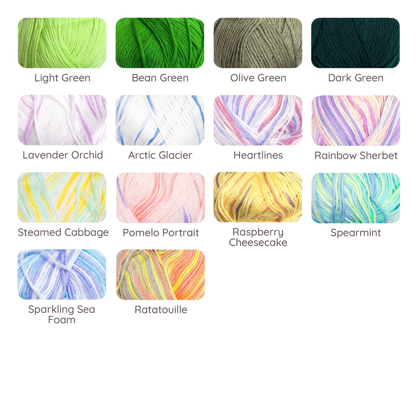 Bamboo Cotton Blend Yarn (70% Bamboo, 30% Cotton) 6ply Lace Multicolor / Variegated (50g) - 2 of 2
