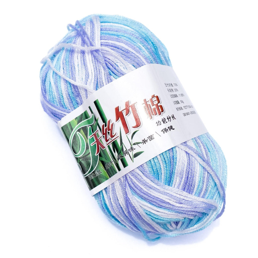 Bamboo Cotton Blend Yarn (70% Bamboo, 30% Cotton) 6ply Lace Multicolor / Variegated (50g) - 2 of 2