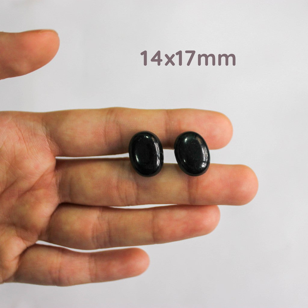 Oval Shaped Black Plastic Amigurumi Toy Safety Eyes / Nose