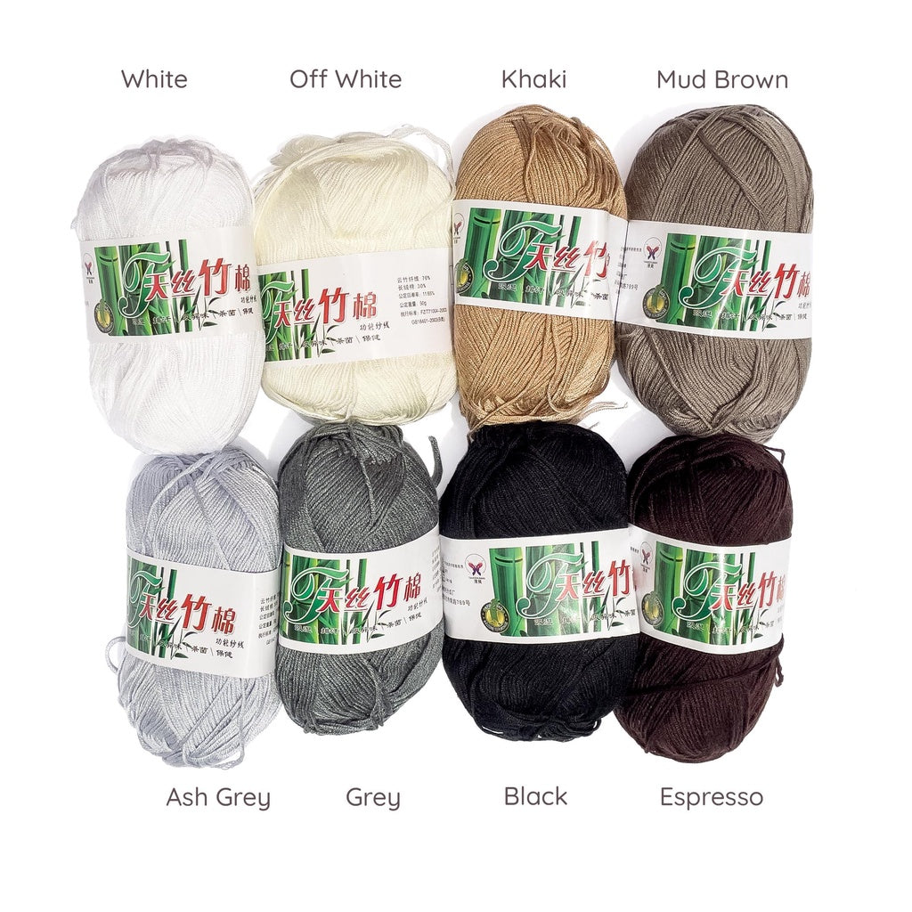 Bamboo Cotton Blend Yarn (70% Bamboo, 30% Cotton) 6ply Lace (50g) - 1 of 2
