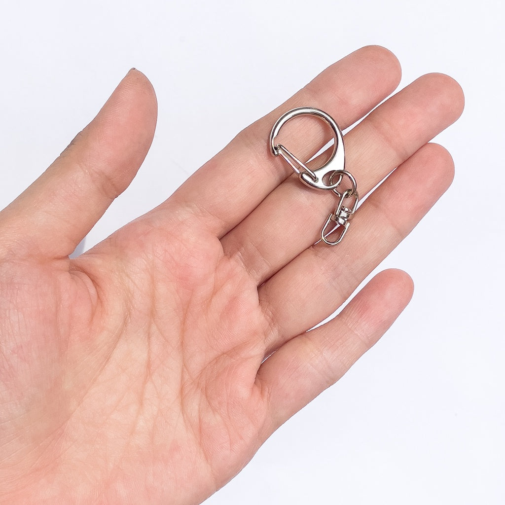 5pcs Keychain Charm Holder with Swivel / Key Chain Gold Silver