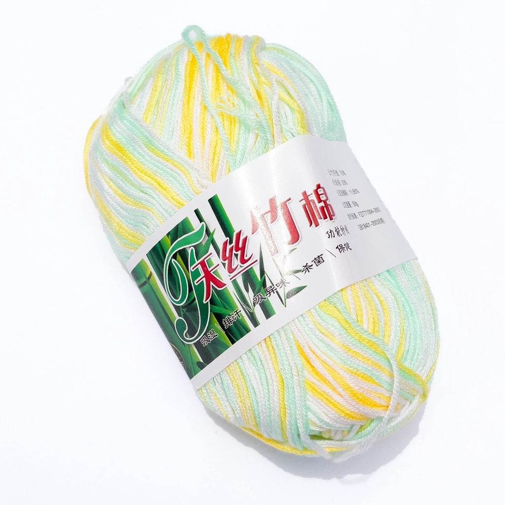 Bamboo Cotton Blend Yarn (70% Bamboo, 30% Cotton) 6ply Lace Multicolor / Variegated (50g) - 2 of 2