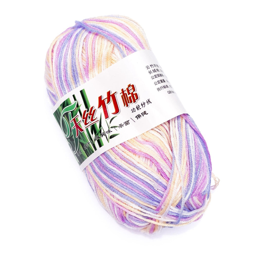 Bamboo Cotton Blend Yarn (70% Bamboo, 30% Cotton) 6ply Lace Multicolor / Variegated (50g) - 2 of 2
