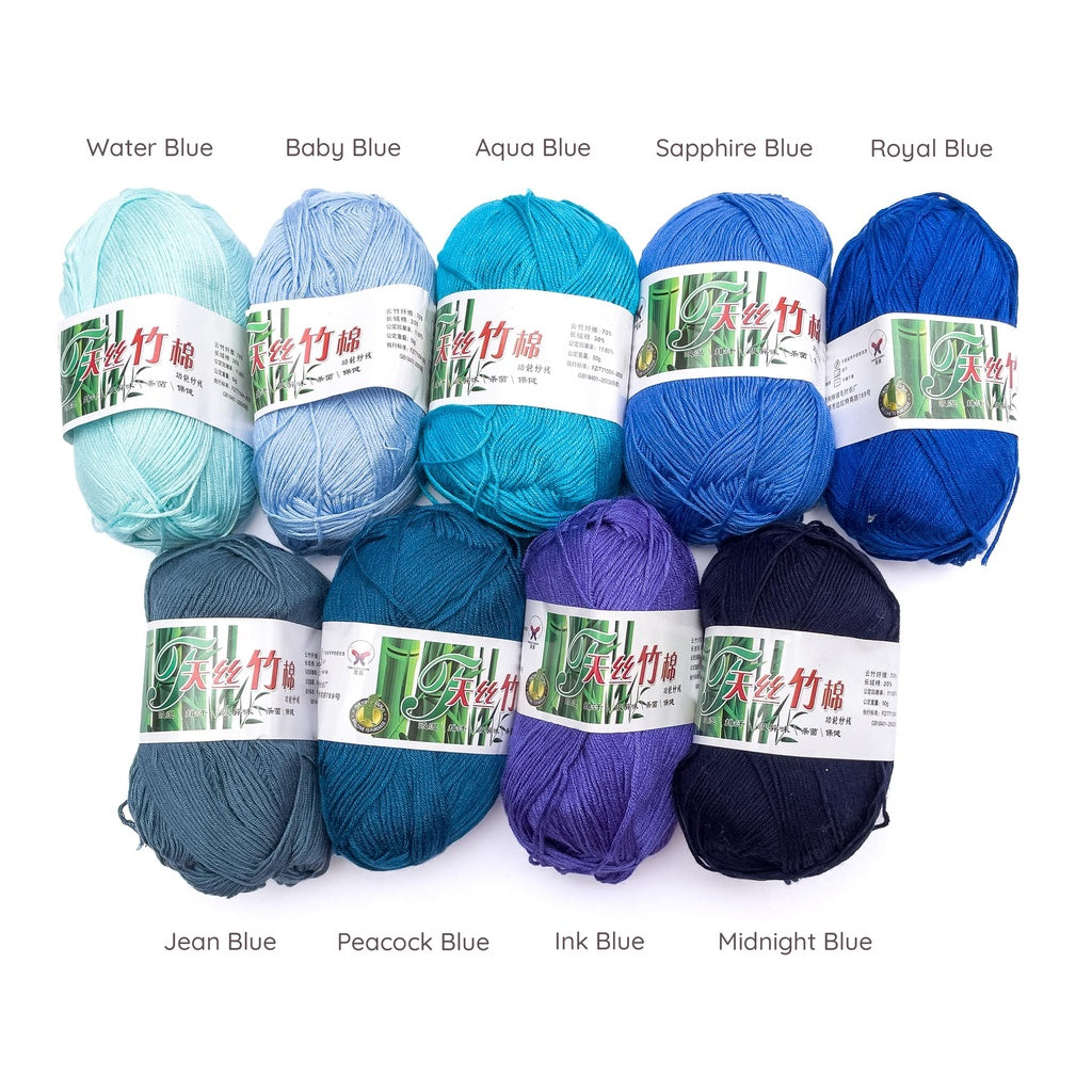 Bamboo Cotton Blend Yarn (70% Bamboo, 30% Cotton) 6ply Lace (50g) - 1 of 2