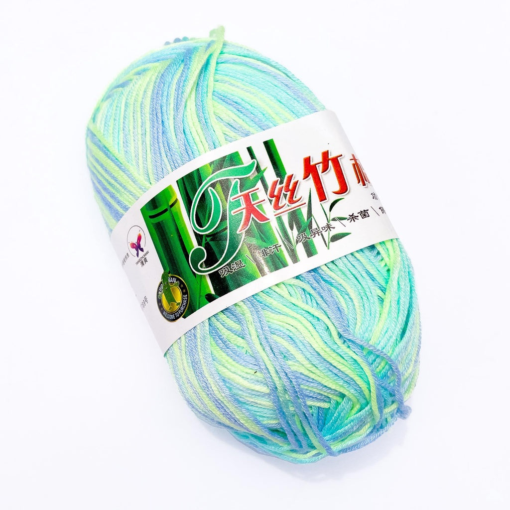 Bamboo Cotton Blend Yarn (70% Bamboo, 30% Cotton) 6ply Lace Multicolor / Variegated (50g) - 2 of 2