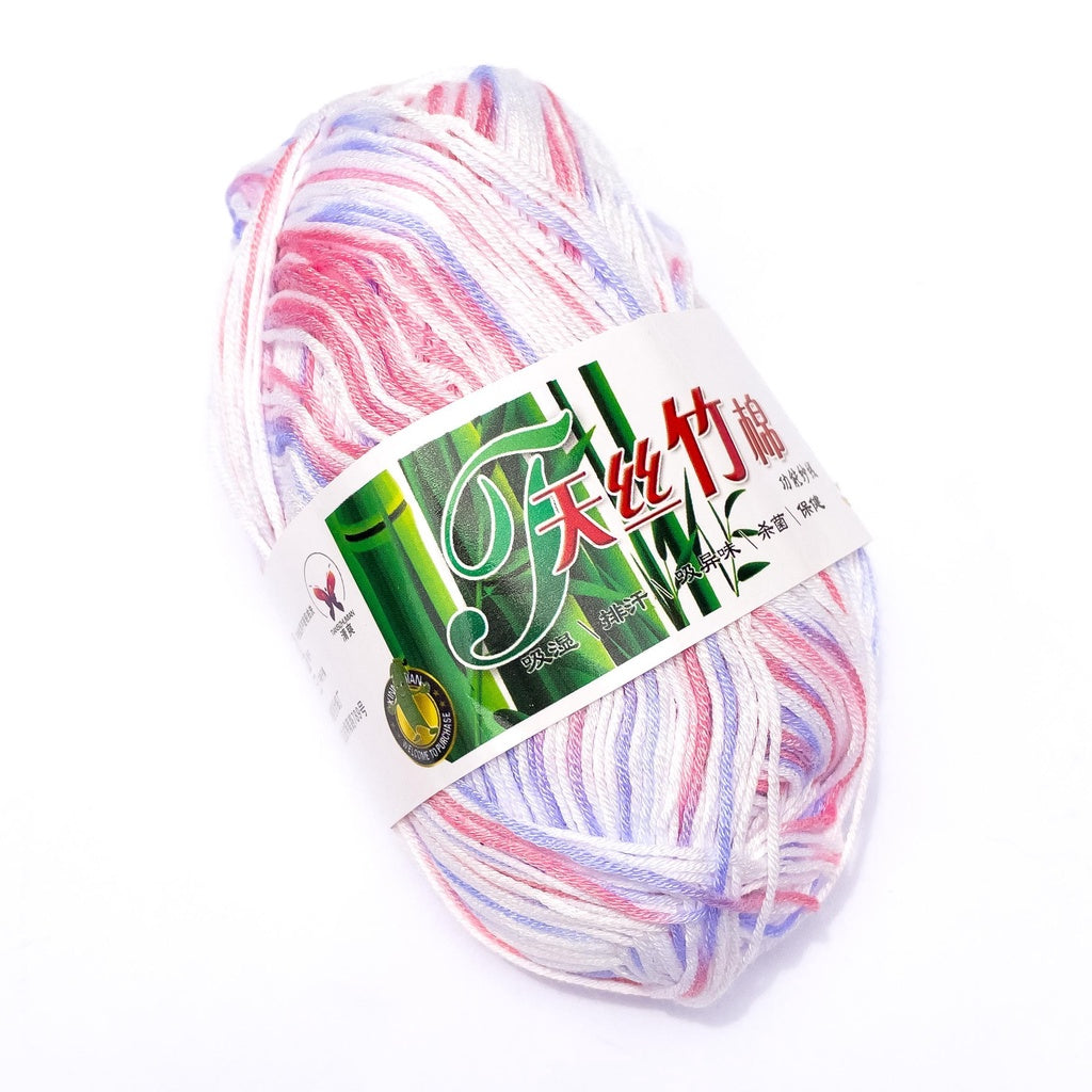 Bamboo Cotton Blend Yarn (70% Bamboo, 30% Cotton) 6ply Lace Multicolor / Variegated (50g) - 2 of 2