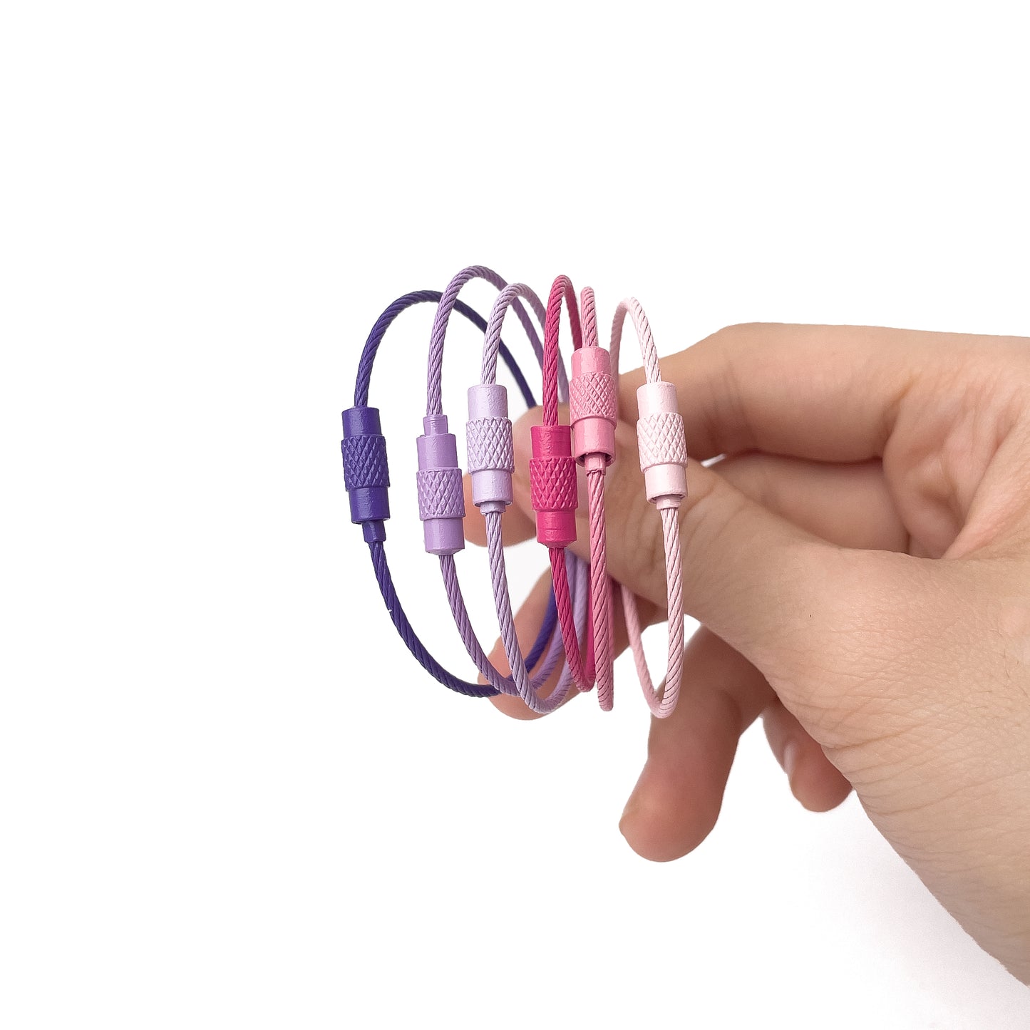 Colorful Wire Cable Keychain Stainless Steel Coated Key Ring Keyring
