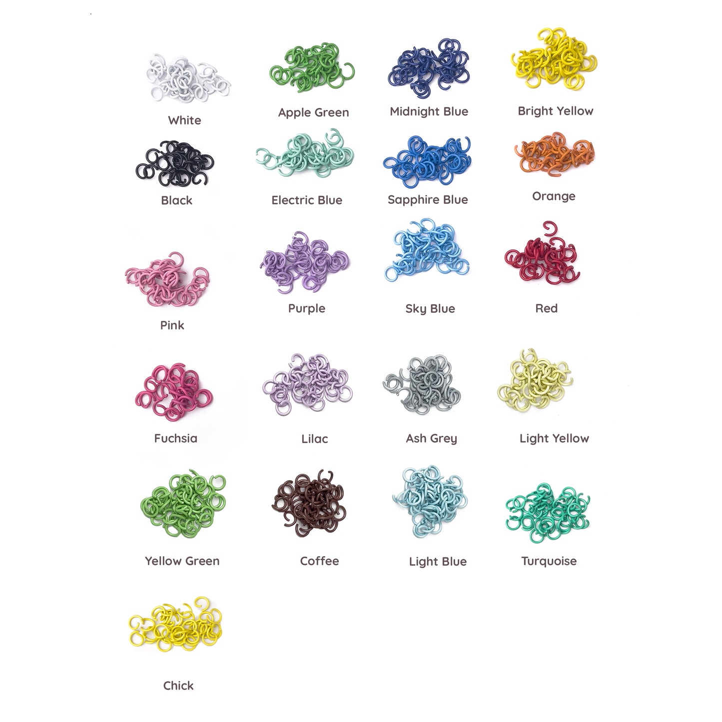 8mm Colorful Open Jump Ring Rings Coated Painted Jumpring (10 grams / approx 50pcs)