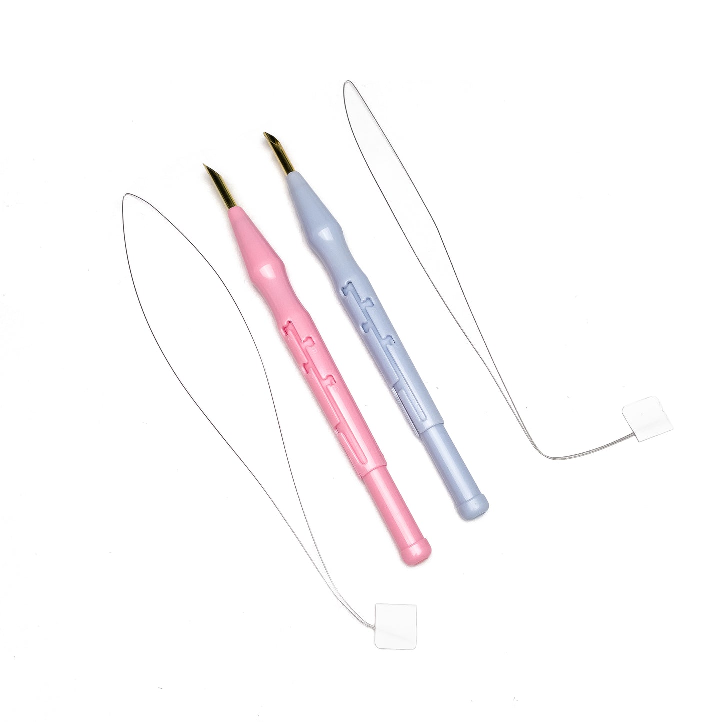 Adjustable Punch Needle Needles Plastic Embroidery Pen Pink Blue Color with Threader (1pc)