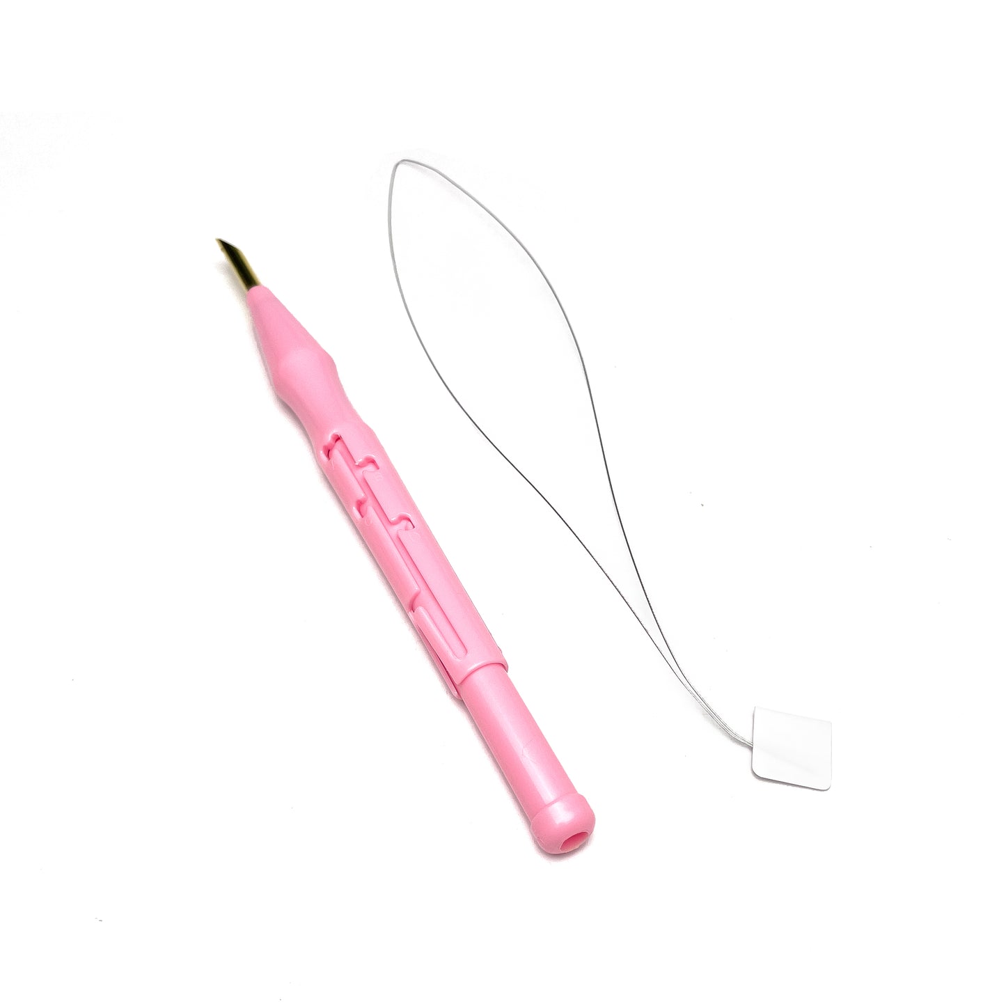 Adjustable Punch Needle Needles Plastic Embroidery Pen Pink Blue Color with Threader (1pc)