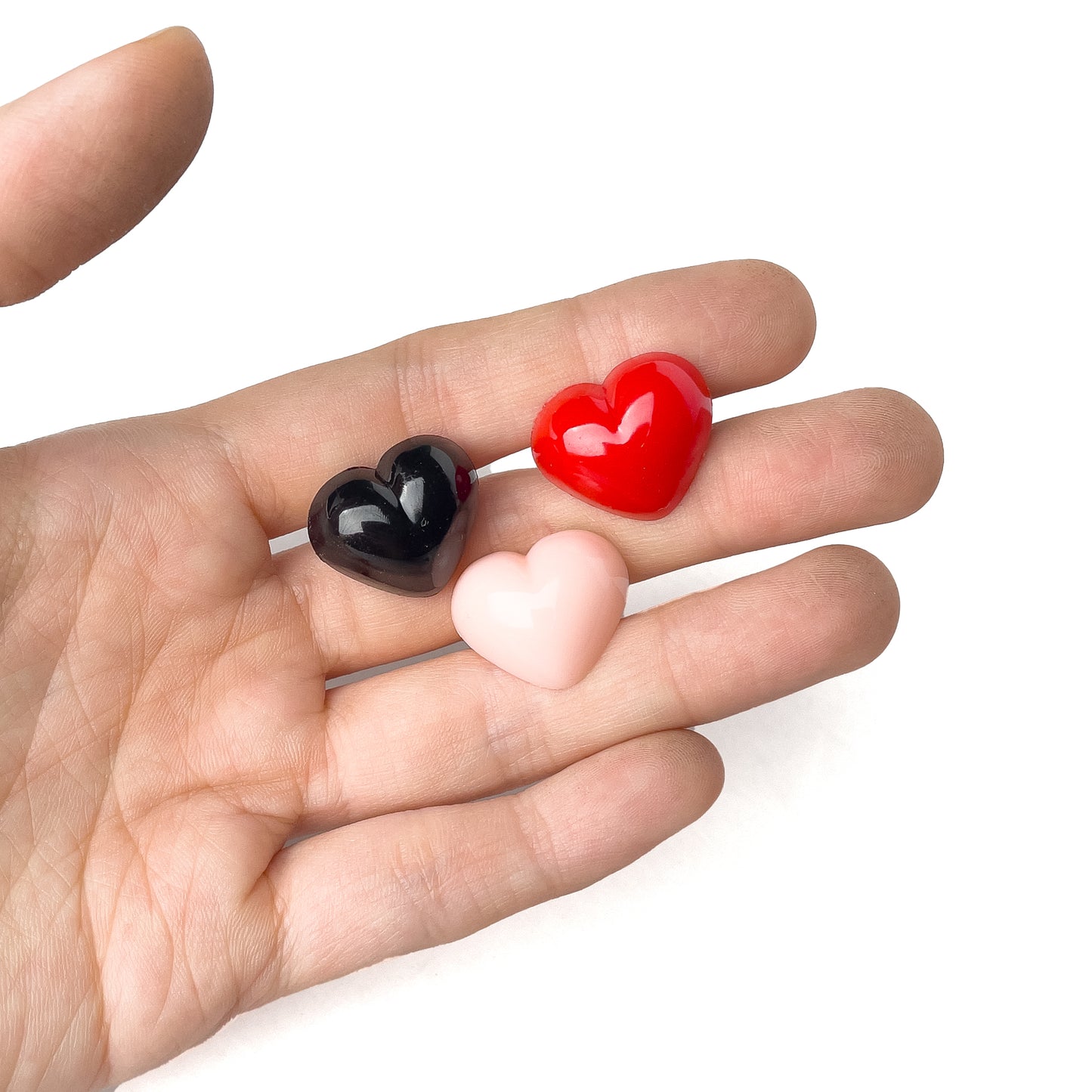 Heart shaped safety nose / eyes for toys - black / red / pink (4pcs)