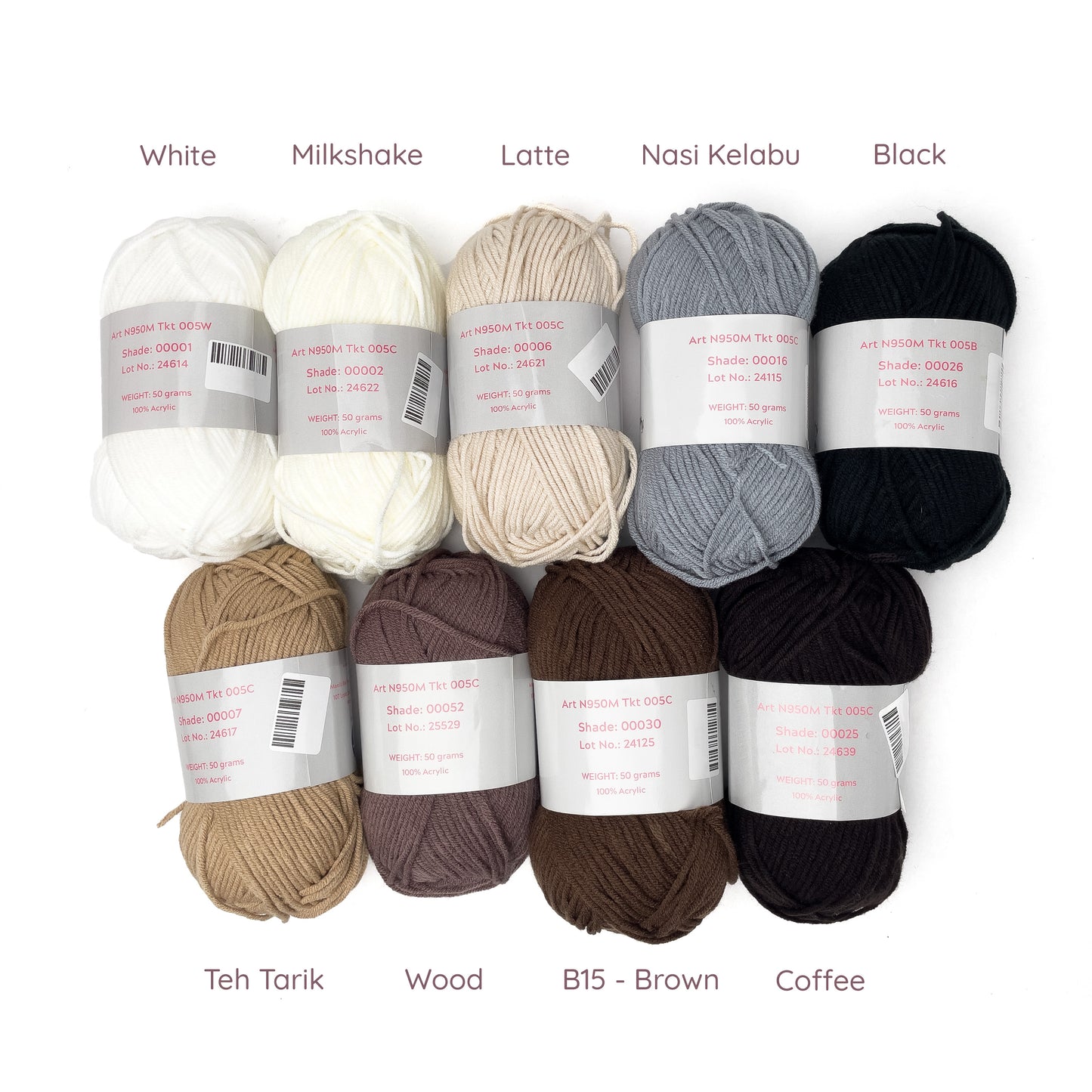 Love Knots 5ply Milk Cotton Yarn Premium Soft Acrylic Yarn by Manila Bay Thread (50 grams)