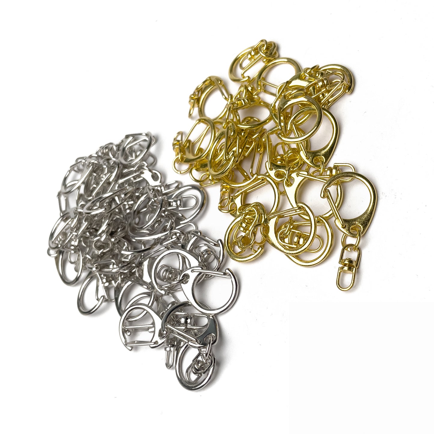 5pcs Keychain Charm Holder with Swivel / Key Chain Gold Silver