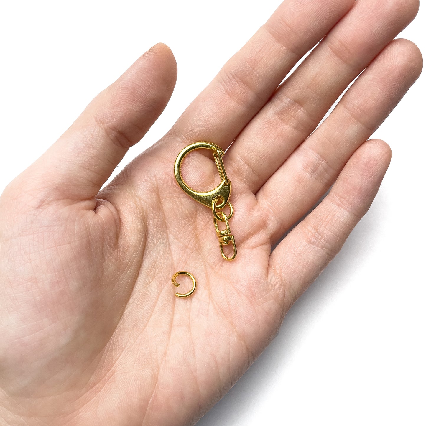 5pcs Keychain Charm Holder with Swivel / Key Chain Gold Silver