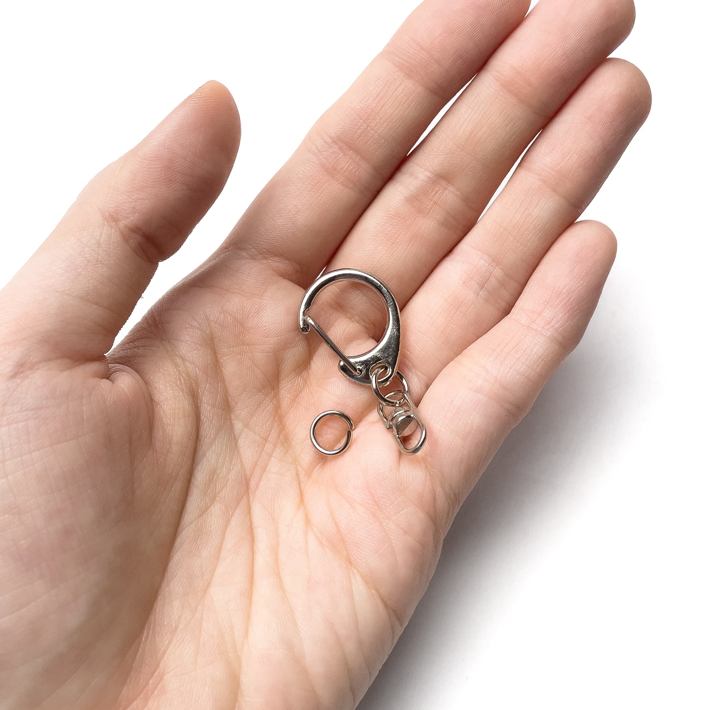 5pcs Keychain Charm Holder with Swivel / Key Chain Gold Silver