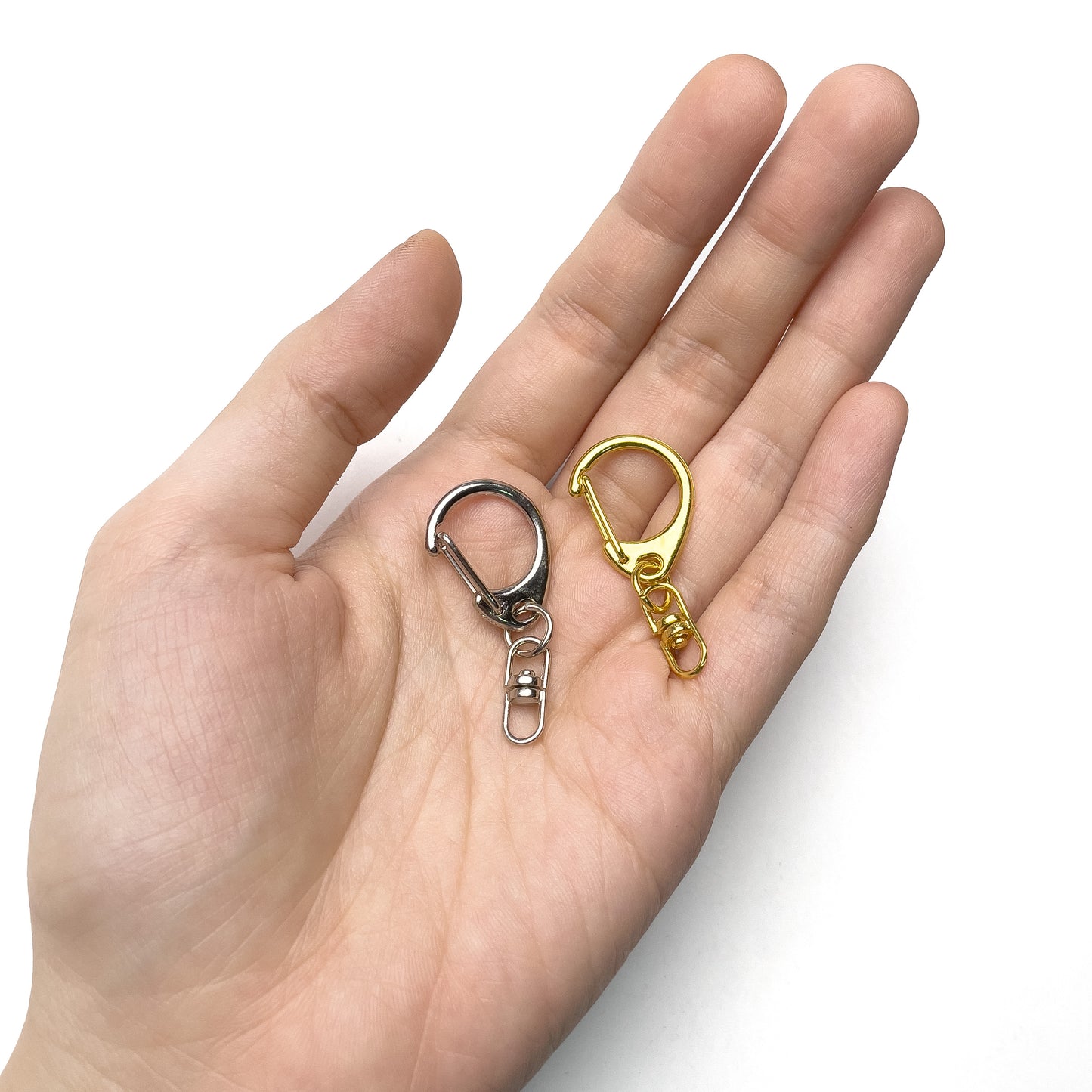 5pcs Keychain Charm Holder with Swivel / Key Chain Gold Silver