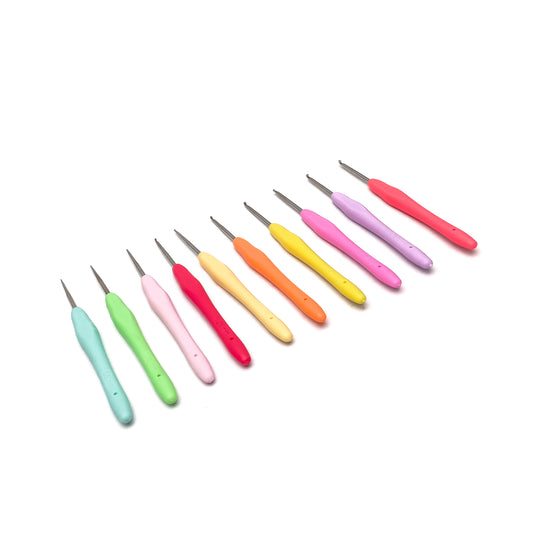 Ergonomic Lace Crochet Hook Hooks with Rubber Silicone Silicon Soft Handle 0.5-2.75mm