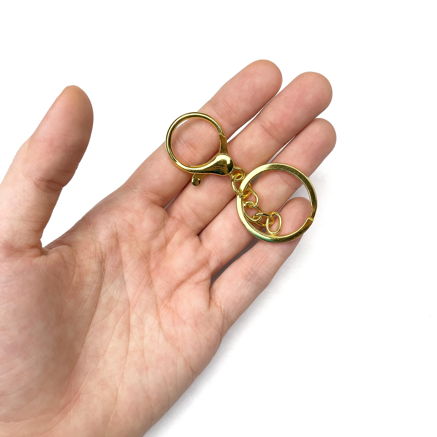 Keychain with Lobster Clasp DIY Key Chain Key Ring (Gold, SIlver, Rose Gold) Metal Swivel or Chain