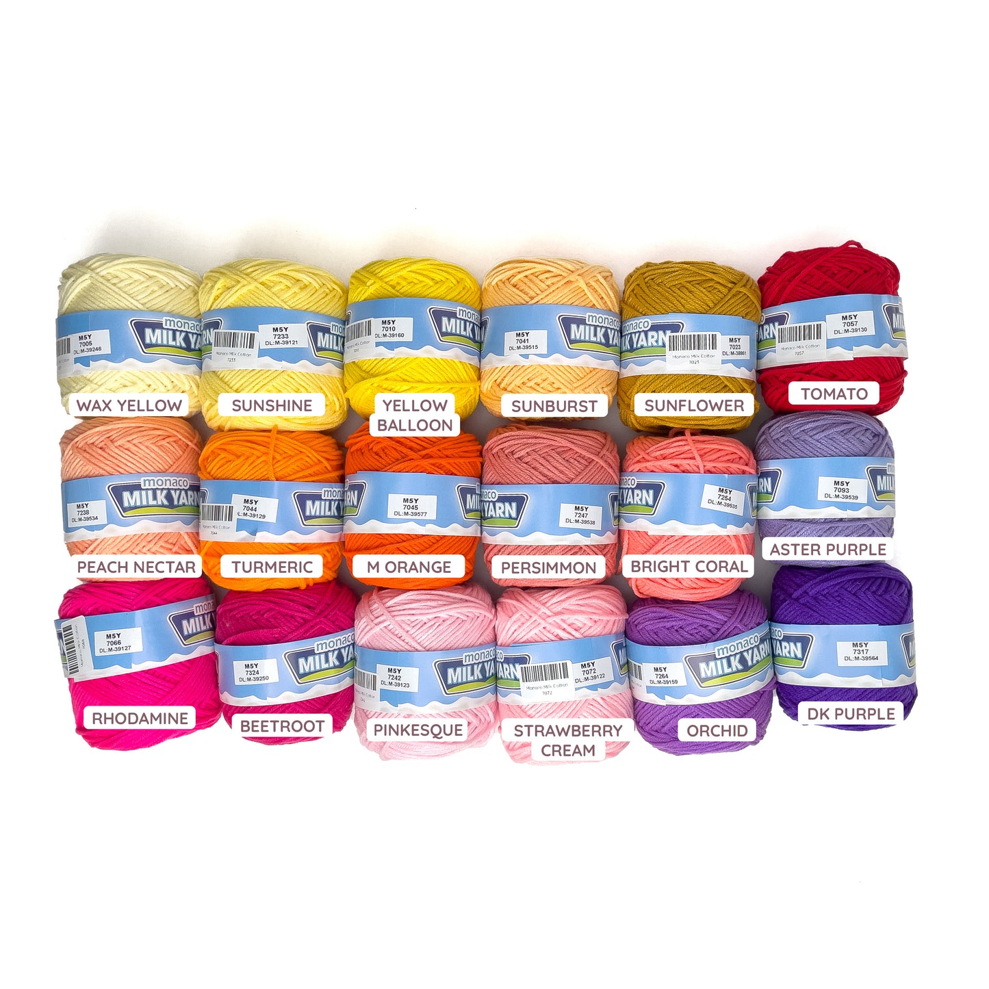 Monaco Milk Yarn 5ply Milk Cotton Yarn 100% Acrylic for Crochet and Knitting (50g)