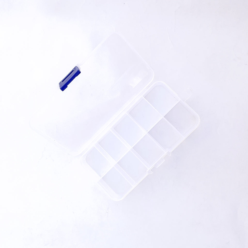 10 Grid Non-Adjustable Compartment Transparent Plastic Jewelry Box Organizer