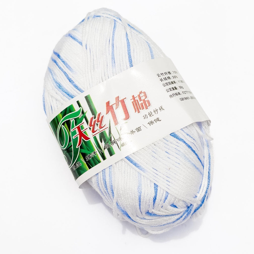 Bamboo Cotton Blend Yarn (70% Bamboo, 30% Cotton) 6ply Lace Multicolor / Variegated (50g) - 2 of 2
