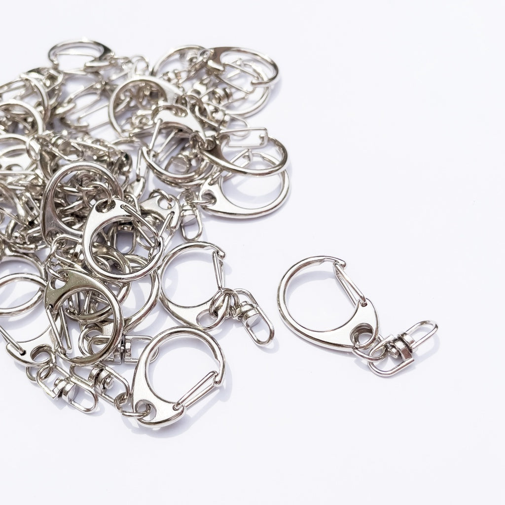 5pcs Keychain Charm Holder with Swivel / Key Chain Gold Silver