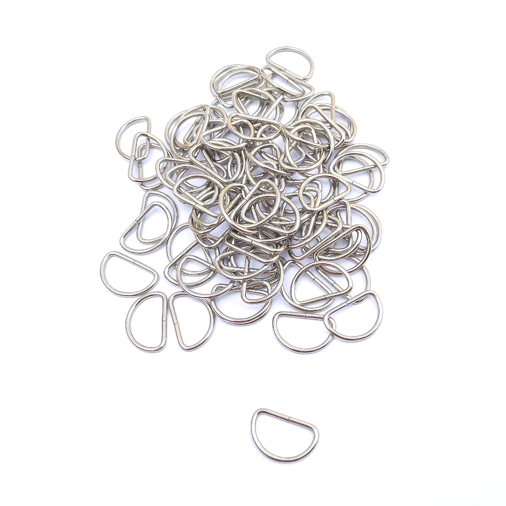 10pcs Metal D Ring Rings for Bags - 3/4 inch, 1 inch