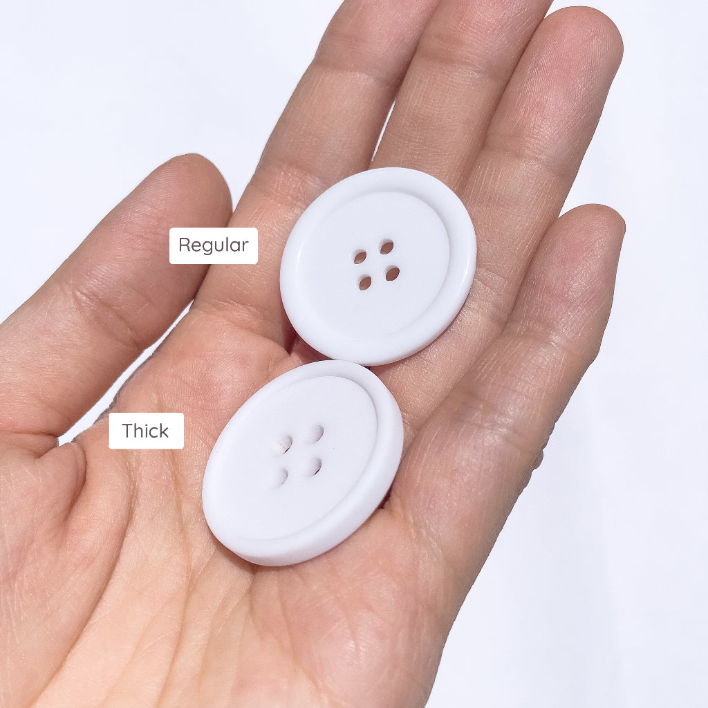 4-Hole Round White Plastic Buttons 8mm / 11mm / 15mm / 18mm / 20mm / 25mm / 30mm
