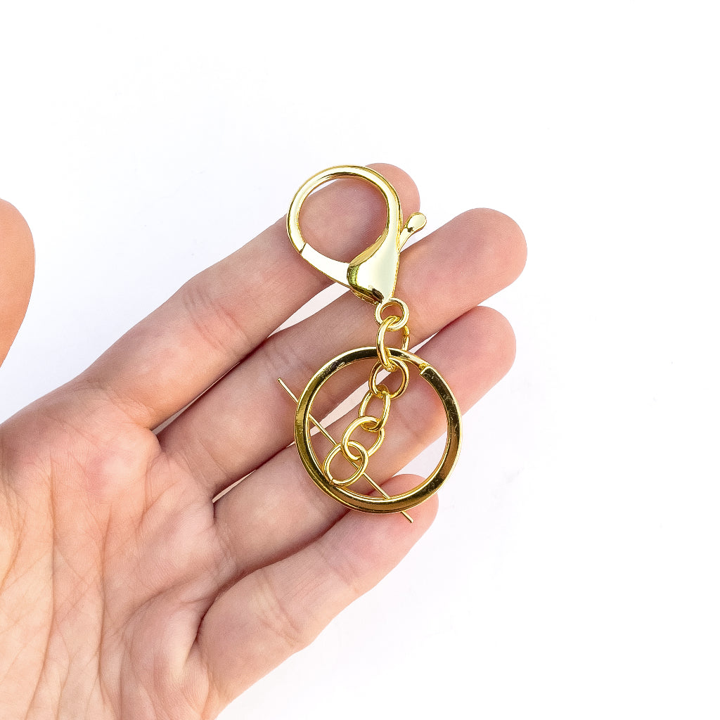 Keychain with Lobster Clasp DIY Key Chain Key Ring (Gold, SIlver, Rose Gold) Metal Swivel or Chain