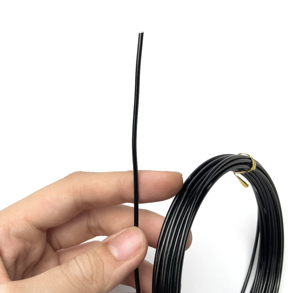 Black Coated Aluminum Craft Wire 2mm Bonsai Wire for Amigurumi and DIY Sculpture Armature (5m)