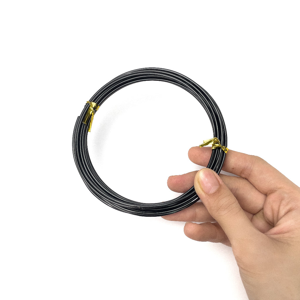 Black Coated Aluminum Craft Wire 2mm Bonsai Wire for Amigurumi and DIY Sculpture Armature (5m)