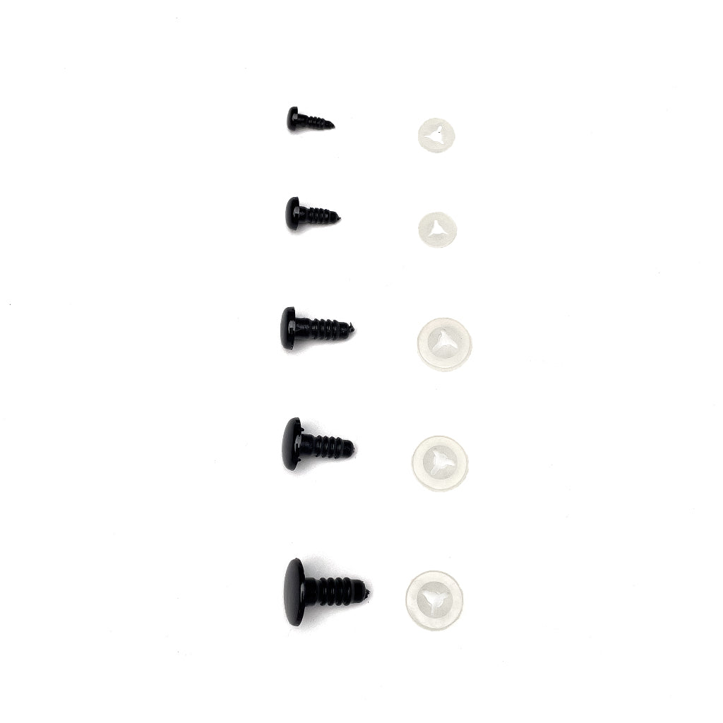 Round Flat Safety Eyes Black Plastic Doll Eyes for Crochet Amigurumi 6 8 10 12 14mm (10pcs)