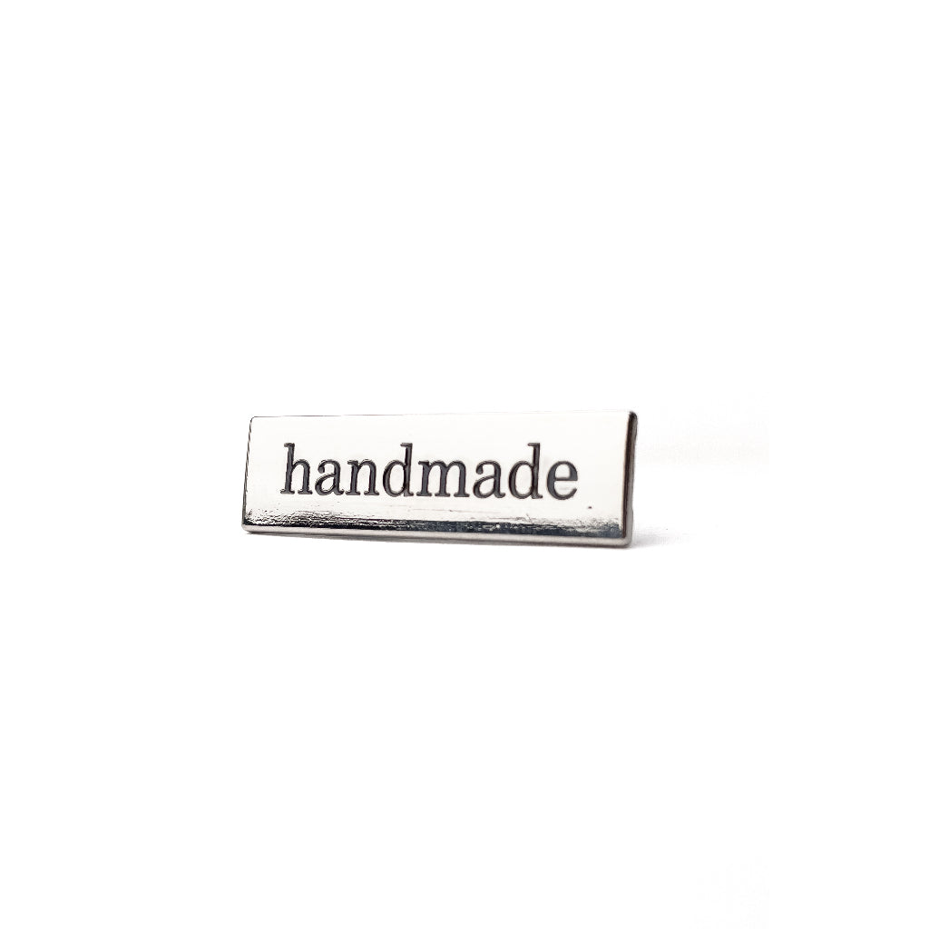 Handmade Label Bag Tag With Prongs Silver Metal Nameplate Bag Luggage Hardware for DIY