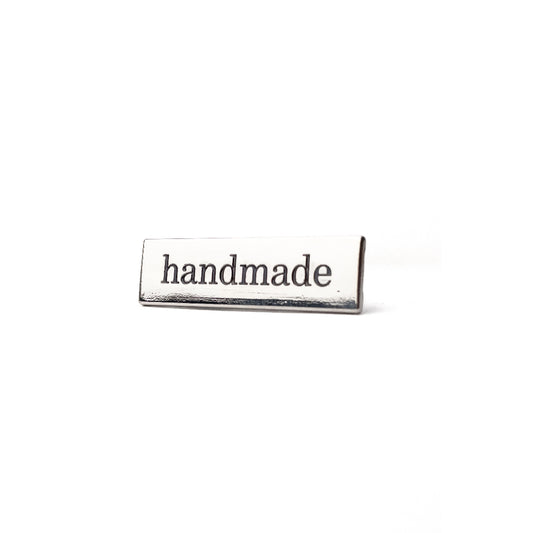 Handmade Label Bag Tag With Prongs Silver Metal Nameplate Bag Luggage Hardware for DIY
