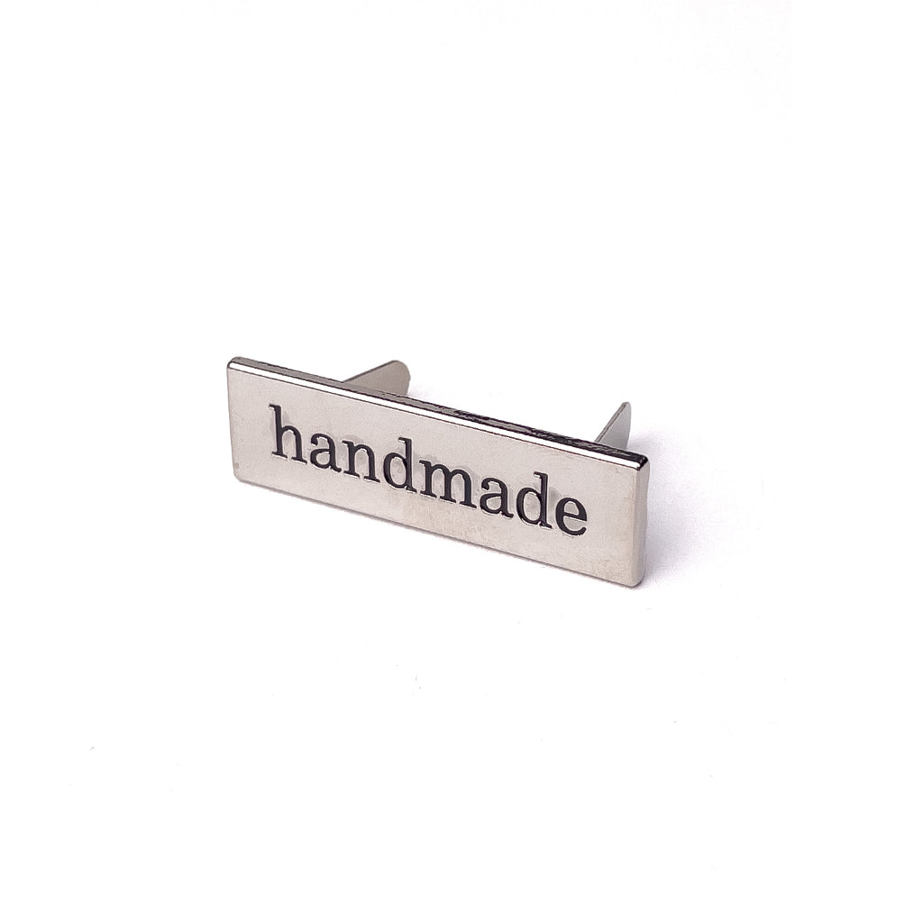 Handmade Label Bag Tag With Prongs Silver Metal Nameplate Bag Luggage Hardware for DIY