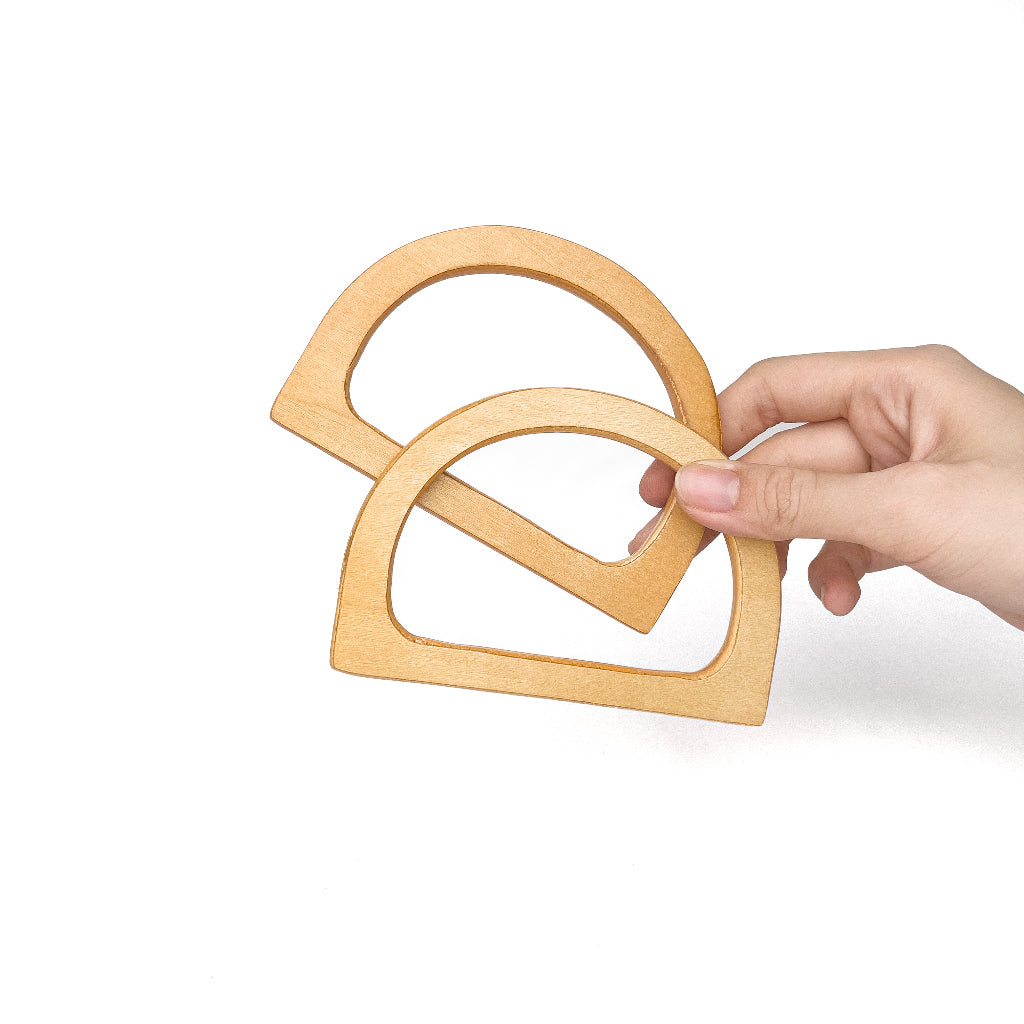 Bag Handle Metal Wood Plastic 2pcs D Round Cat Shaped DIY Purse Handbag Handle Replacement