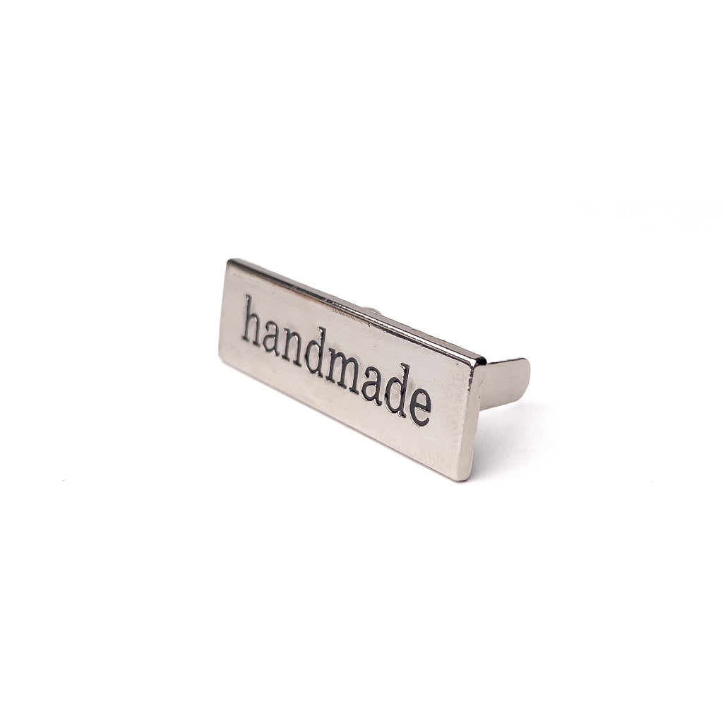 Handmade Label Bag Tag With Prongs Silver Metal Nameplate Bag Luggage Hardware for DIY