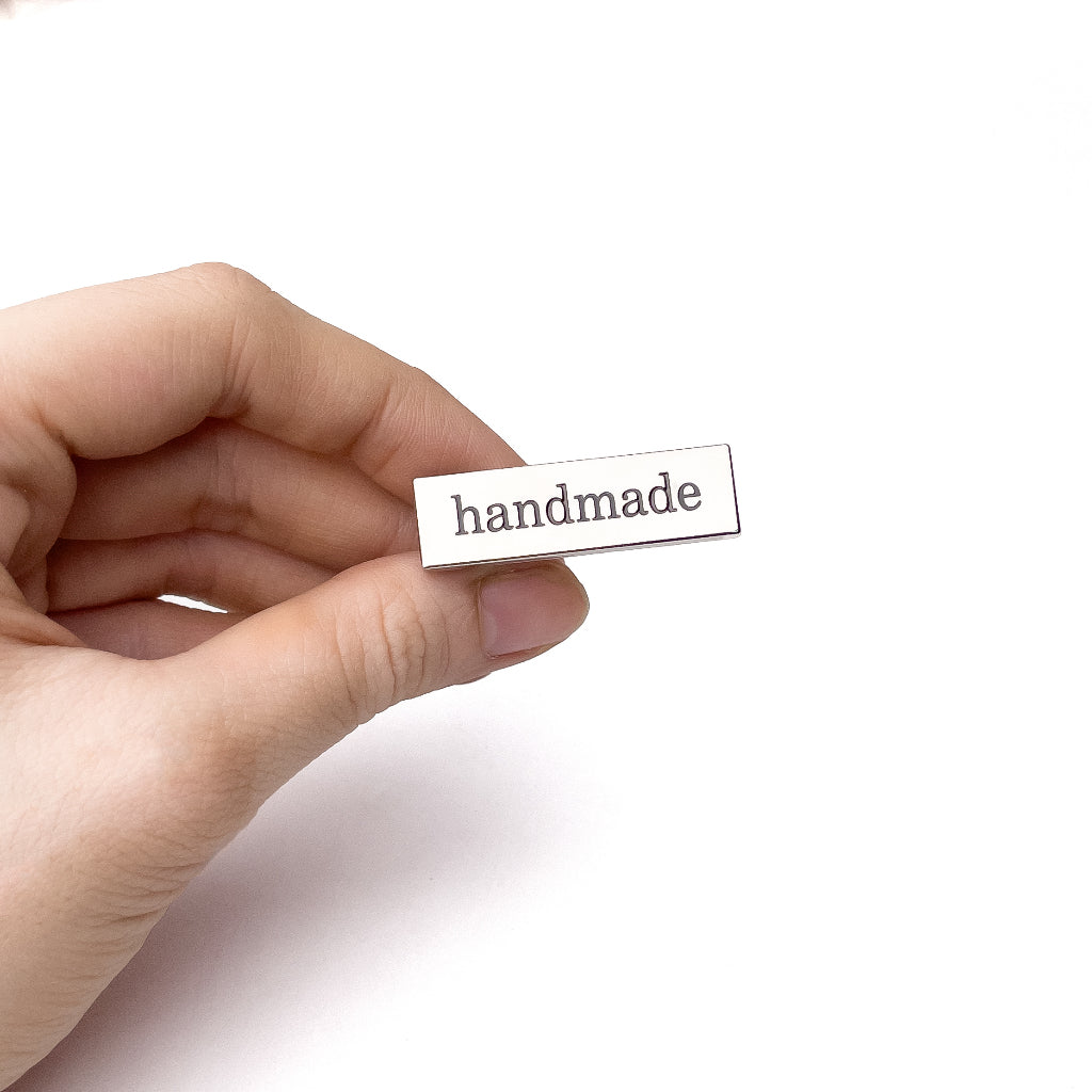 Handmade Label Bag Tag With Prongs Silver Metal Nameplate Bag Luggage Hardware for DIY