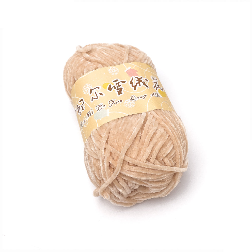 2mm Thin Velvet Chenille Edelweiss No. 2 Yarn 40g (Snow Princess Brand) XRH2