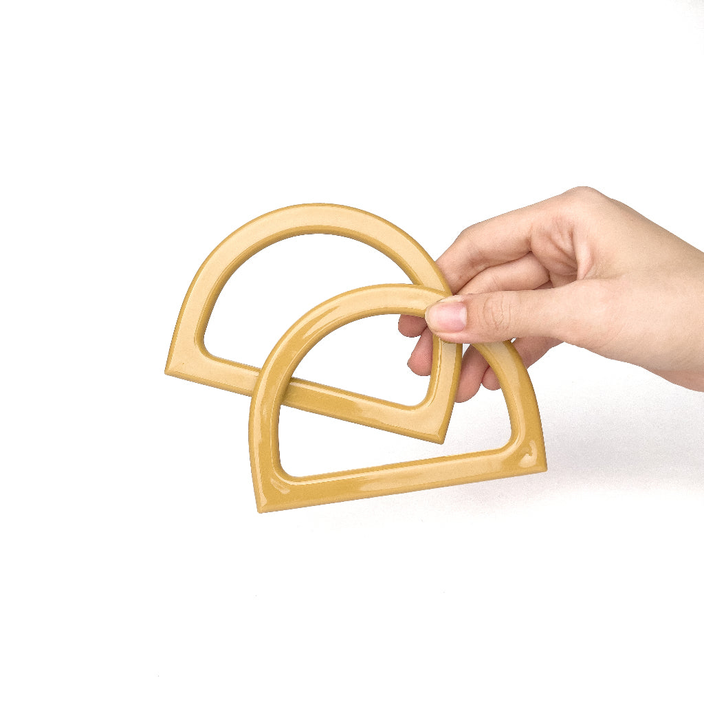 Bag Handle Metal Wood Plastic 2pcs D Round Cat Shaped DIY Purse Handbag Handle Replacement