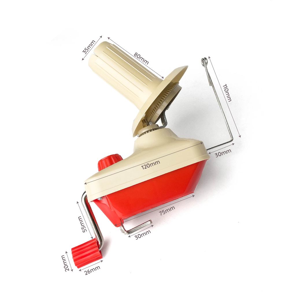 Small Plastic Yarn Winder Manual Hand Winding Tool Hand Operated Red / Khaki