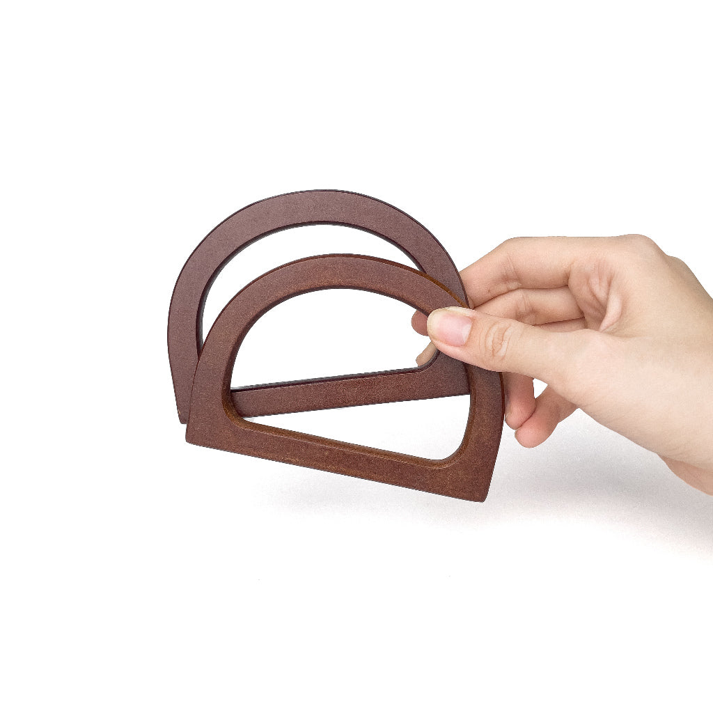 Bag Handle Metal Wood Plastic 2pcs D Round Cat Shaped DIY Purse Handbag Handle Replacement