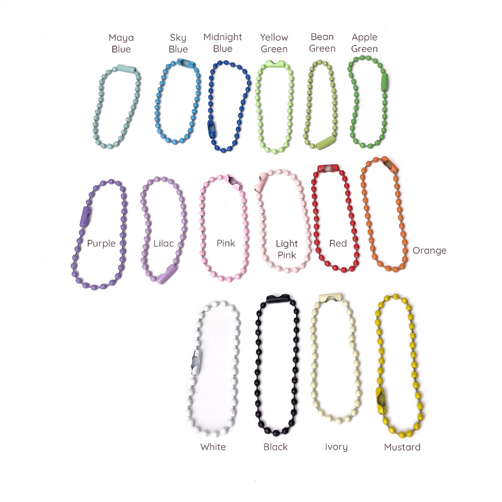 12cm Colorful Ball Chain 2.4mm Ballchain Ball Bead Chain for Keychains and Tags