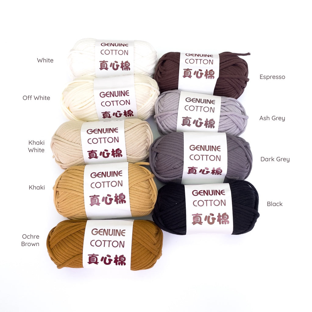 Genuine Cotton Tube Yarn 50g Cotton-Nylon Blend for Crochet and Knitting, Beginner Friendly