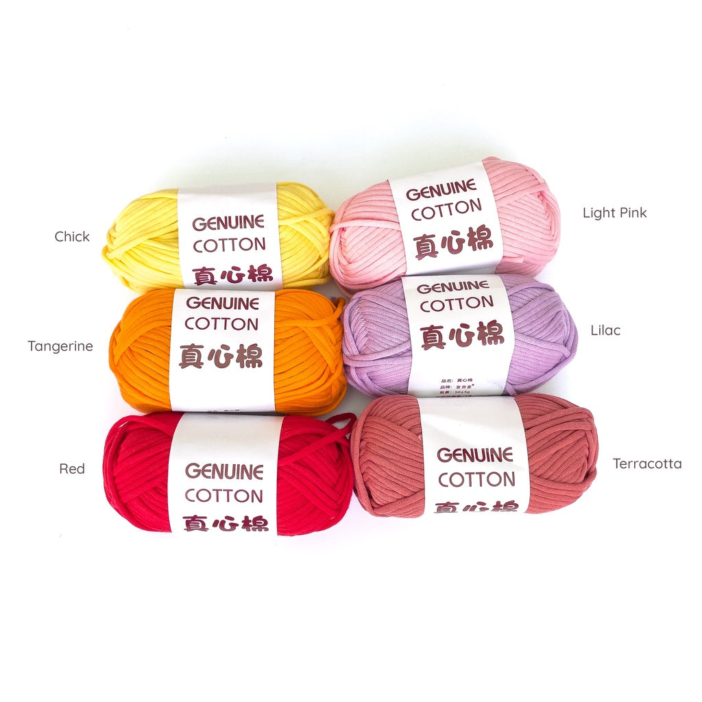 Genuine Cotton Tube Yarn 50g Cotton-Nylon Blend for Crochet and Knitting, Beginner Friendly