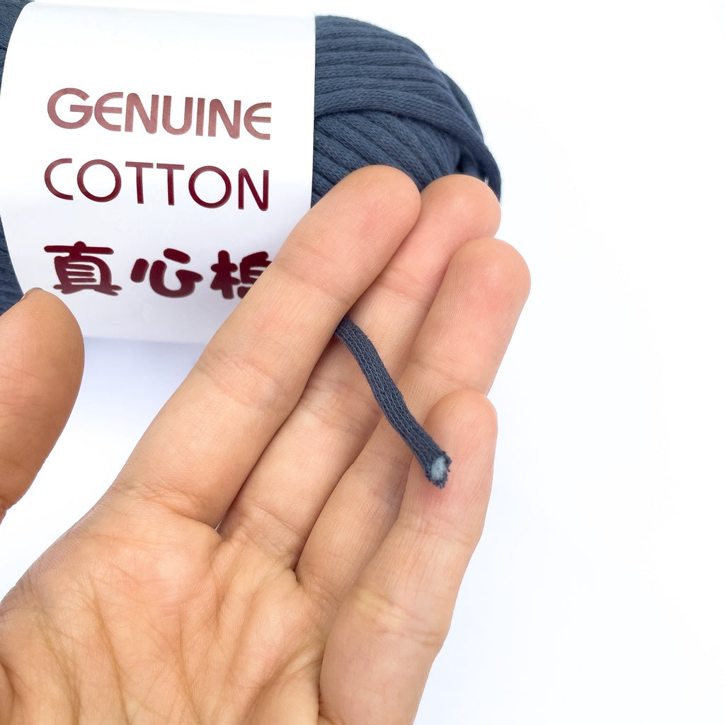 Genuine Cotton Tube Yarn 50g Cotton-Nylon Blend for Crochet and Knitting, Beginner Friendly